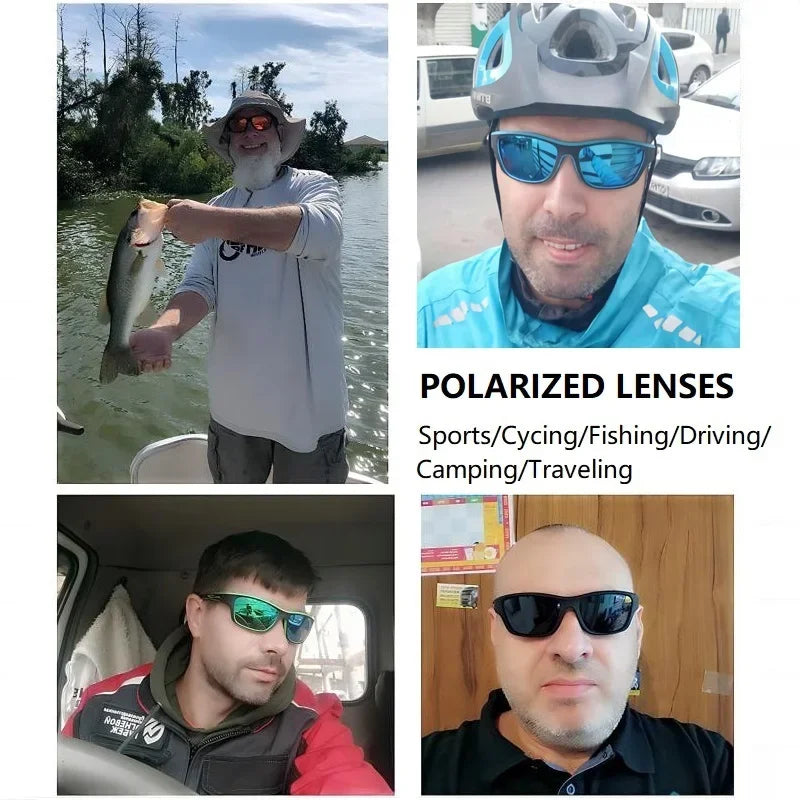 Luxury Polarized Sport Sunglasses with Chain – UV400 Protection