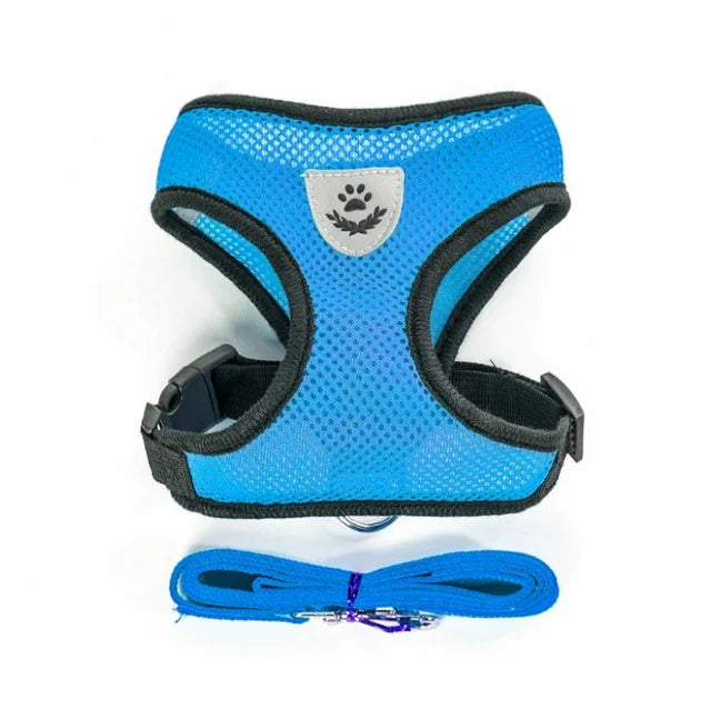 Adjustable Cat & Dog Harness with Leash, Breathable Mesh, Reflective