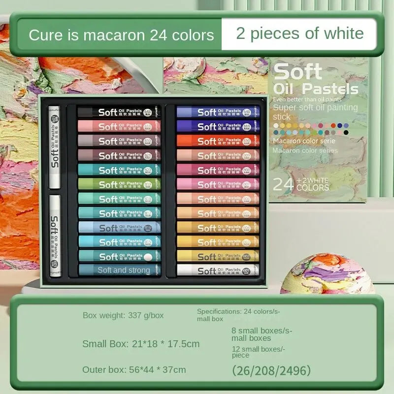 A Set Non-toxic Student Graffiti Stick Super Soft Heavy Color Oil Painting Stick Set To Draw.