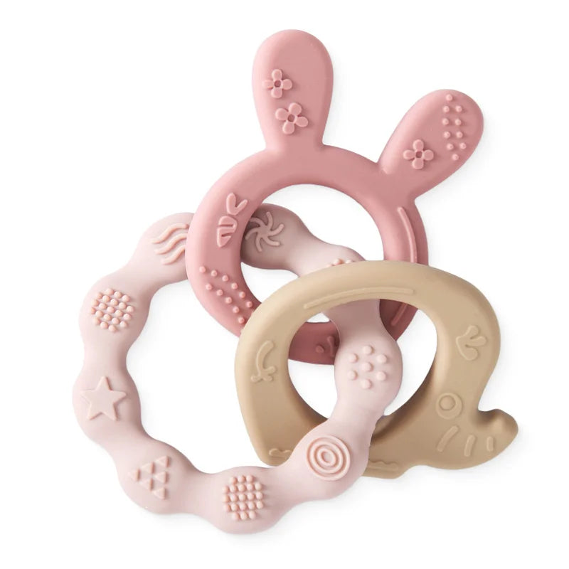 Food Grade Silicone Baby Teethers Animal Shape Teething Toys 0-12 Months Grinding Stick Pacifier Accessories BPA Free