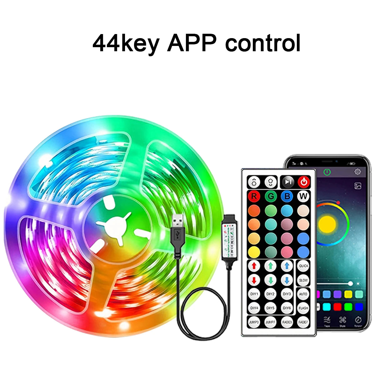 RGB LED Strip Lights with App Control for Room Decoration