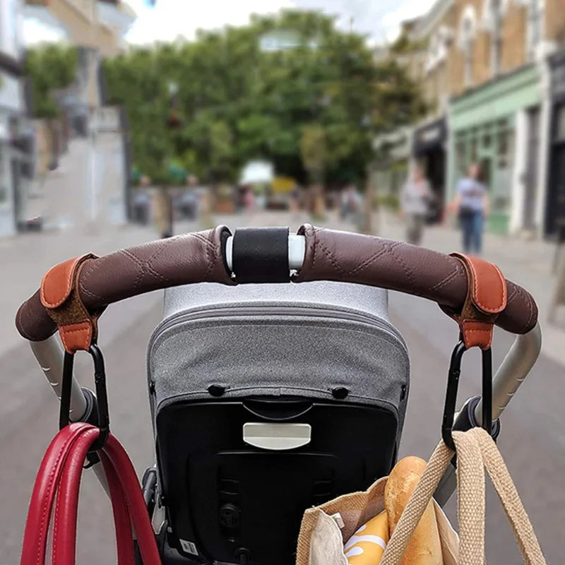 PU Leather Baby Bag Stroller Hook 360 Degree Rotatable Pram Cart Organizer Accessory for Strollers And Carts