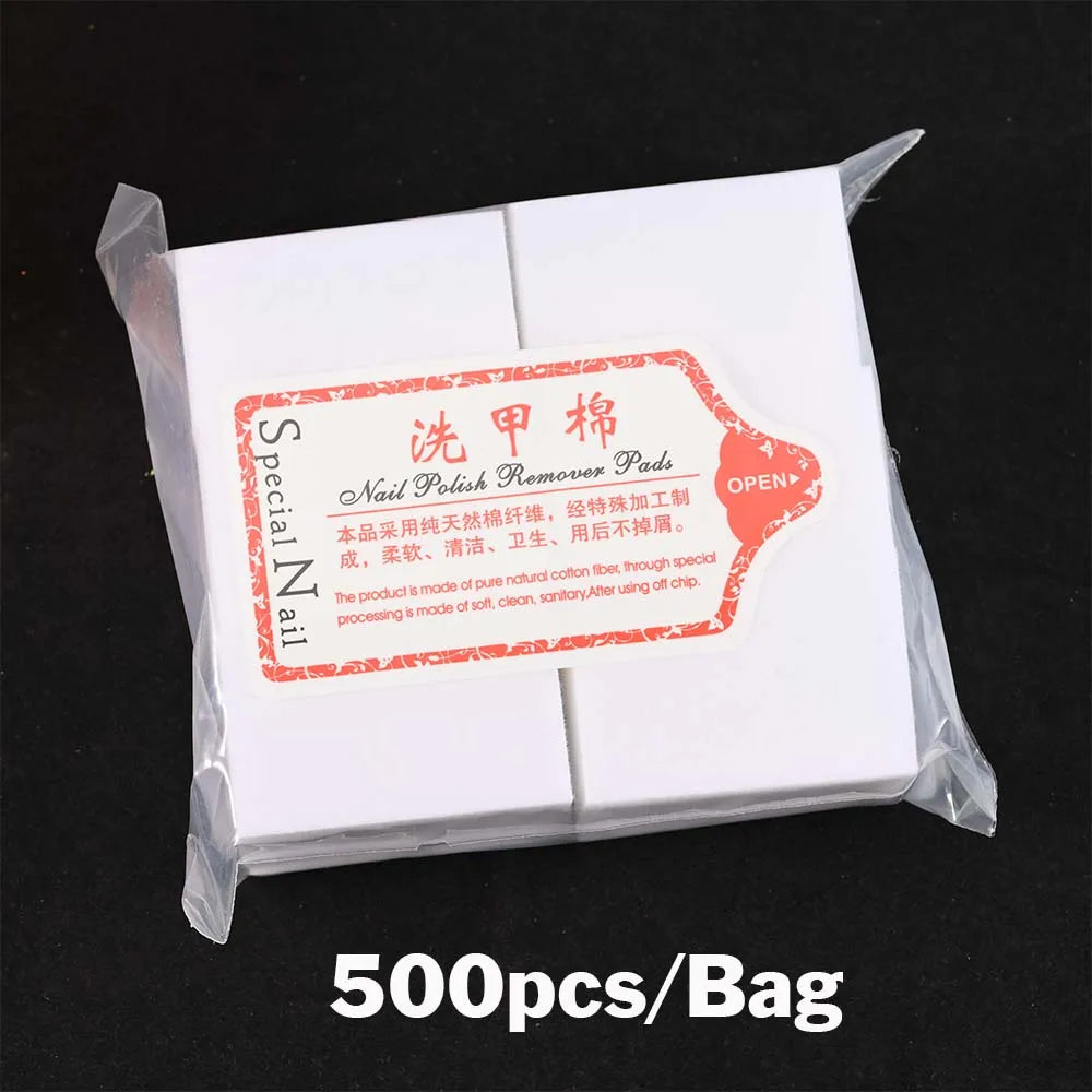 100% Cotton Lint-Free Nail Wipes for Gel Polish Removal (1000/500/100 Pcs)