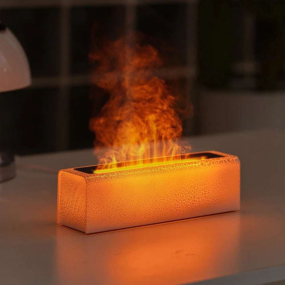 Essential Oil Aroma Diffuser, Flame Air Humidifier, Ultrasonic Fresh Mist
