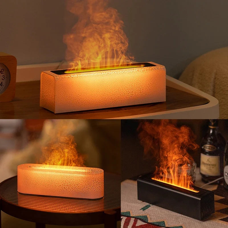 Essential Oil Aroma Diffuser, Flame Air Humidifier, Ultrasonic Fresh Mist