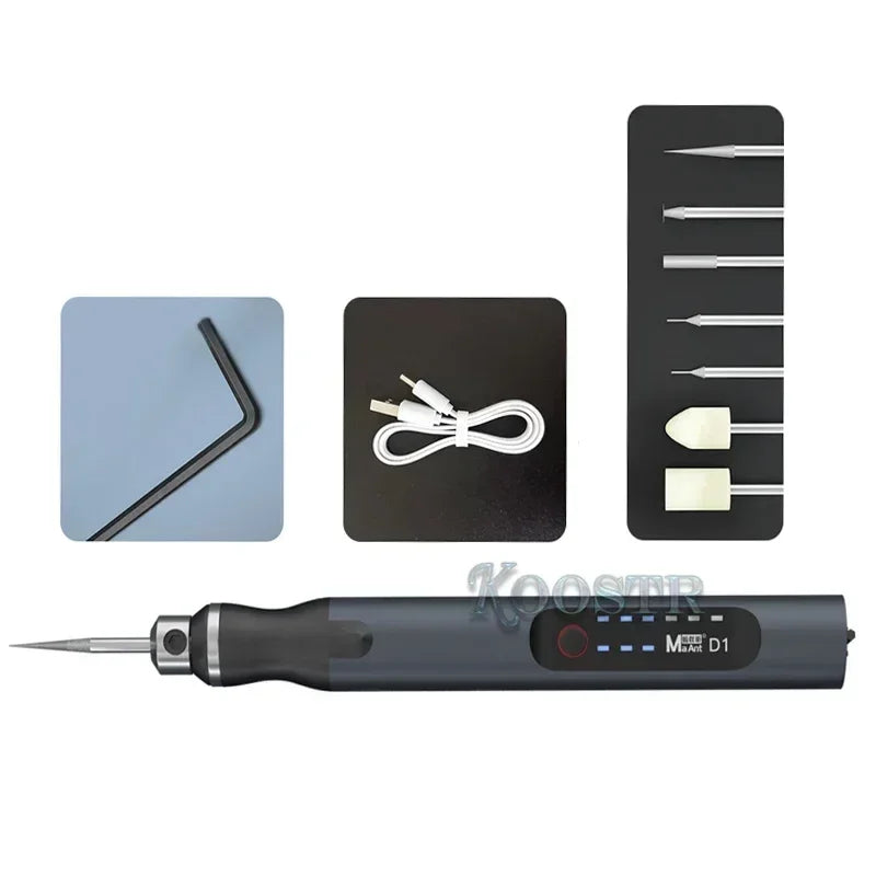MaAnt D2 Intelligent Charging Grinding Pen Polishing Grinding Tools Set Grinder Engraving Pen for Phone CPU IC Polishing Cutting
