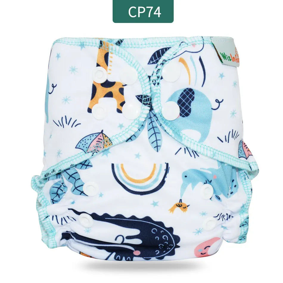 EezKoala Newborn Baby Diapers Organic Cotton Waterproof PUL Tiny AIO Cloth Nappy with Colorful Binding Fit 3-6KG Unisex