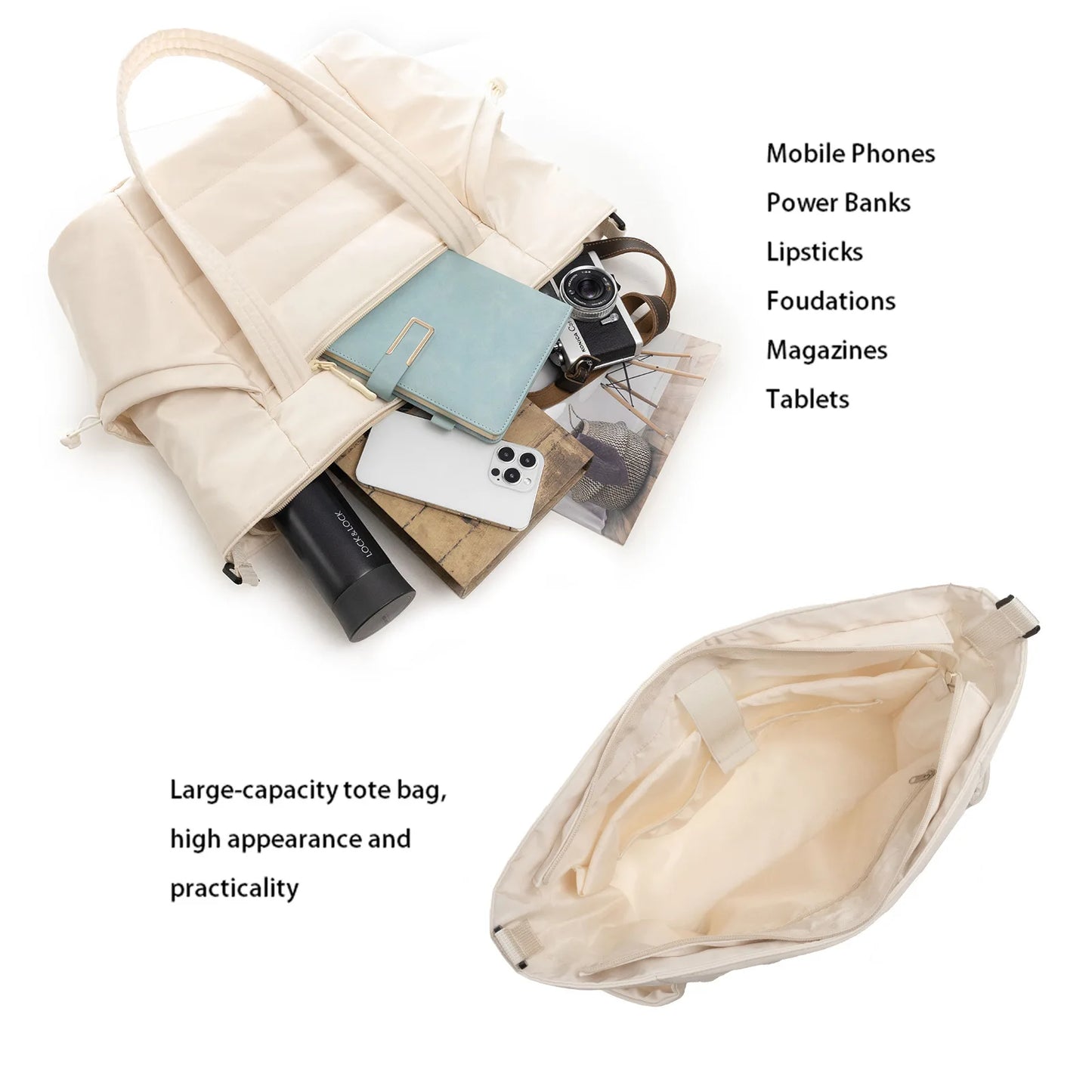Large Travel Diaper Tote Bag with Change Pad Zippered Closure Multifunction Baby Bag for Mom And Dad Middle Size Tote Caddy