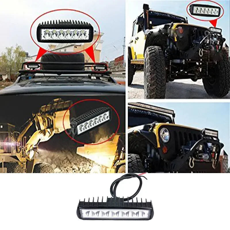 2PCS 18w 6 LED Car Work Light, Driving Lamp