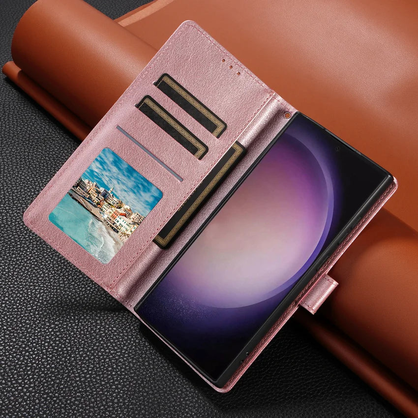 Leather Flip Wallet Case for Samsung Galaxy (Various Models)