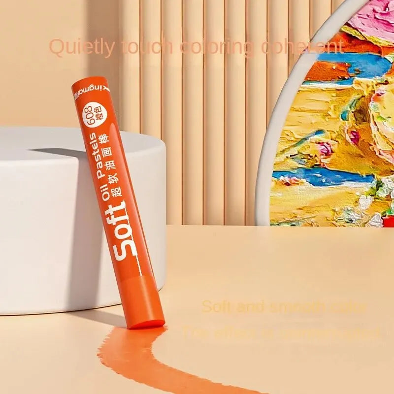A Set Non-toxic Student Graffiti Stick Super Soft Heavy Color Oil Painting Stick Set To Draw.