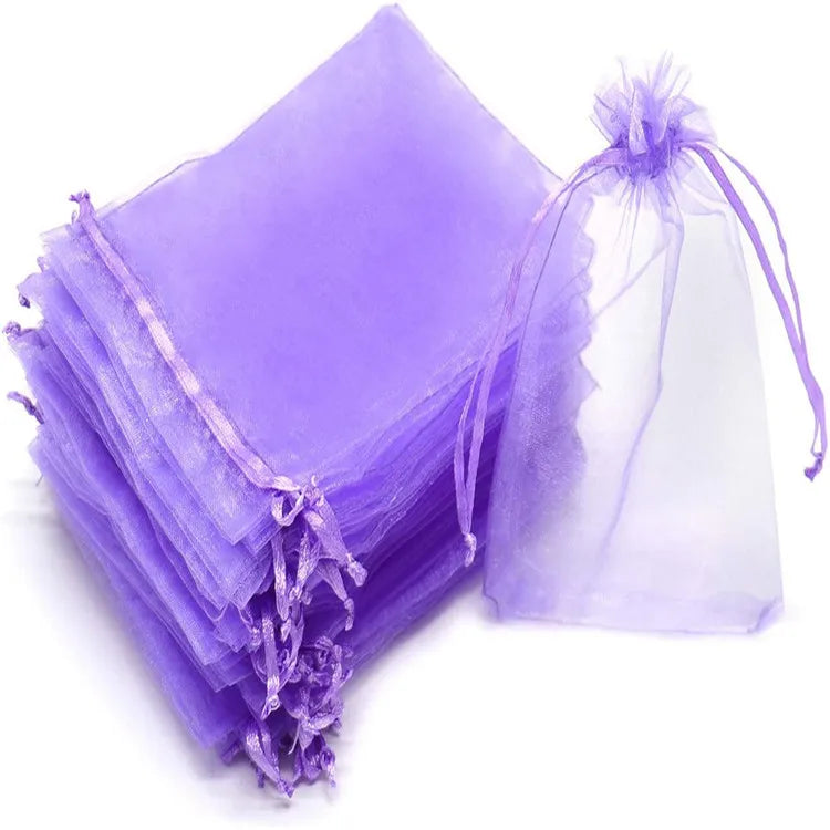 50Pcs Organza Drawstring Bags for Gifts, Jewelry, and Party Favors