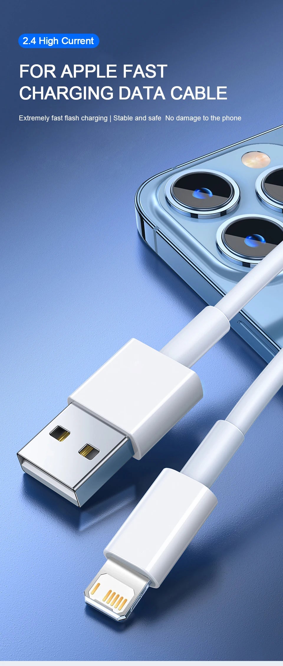 Charging Cable for iPhone 14/13/12/11 Pro Max 1-5 Pcs