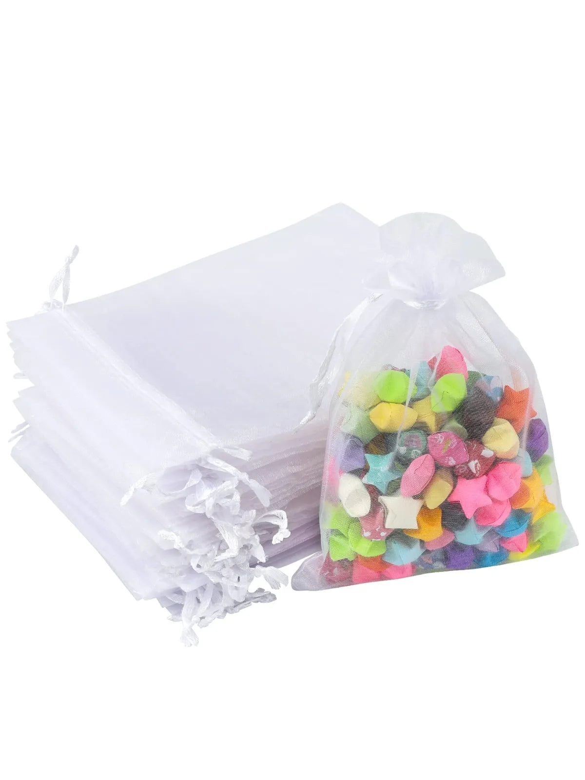 50Pcs Organza Drawstring Bags for Gifts, Jewelry, and Party Favors