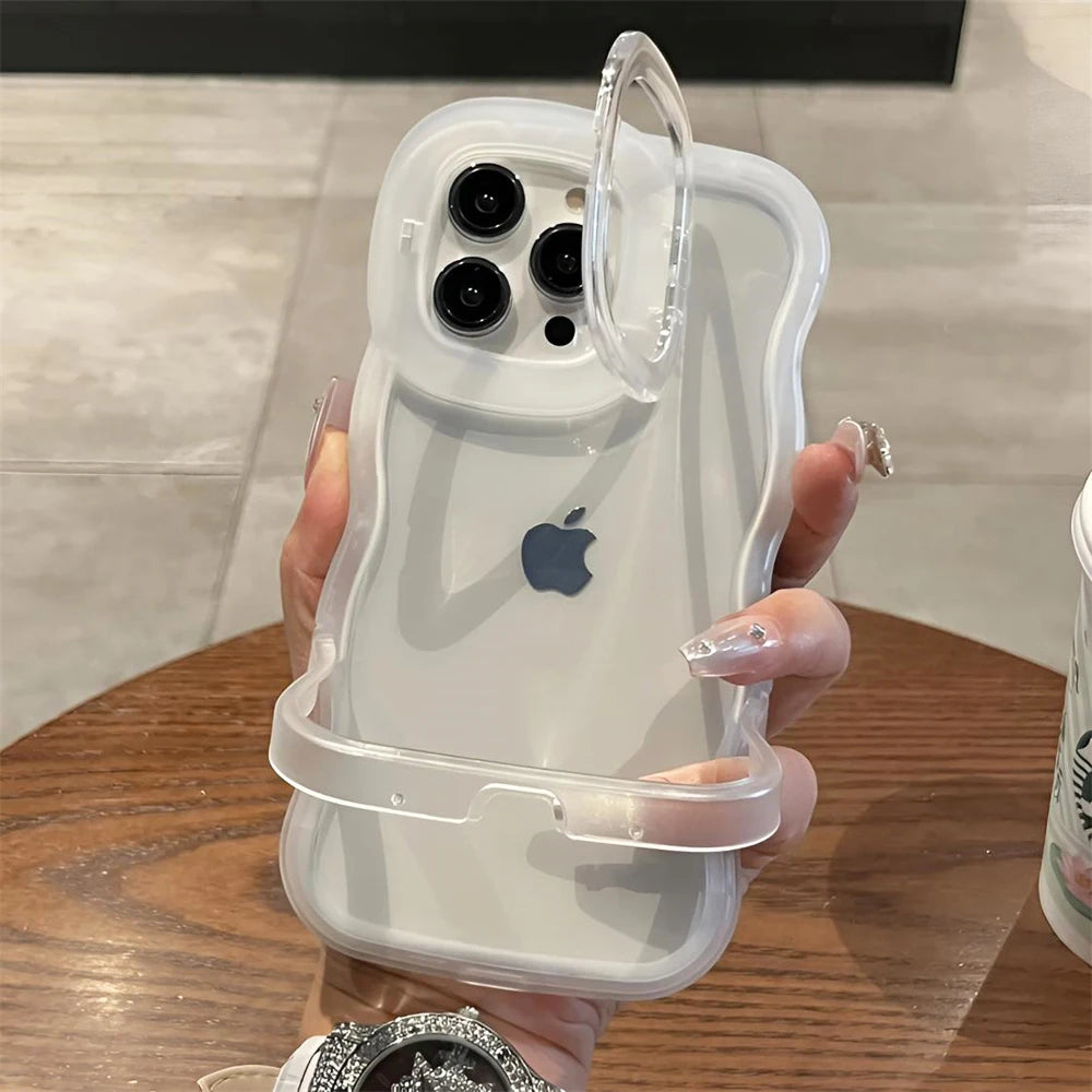 2-in-1 Folding Stand Clear Case for iPhone