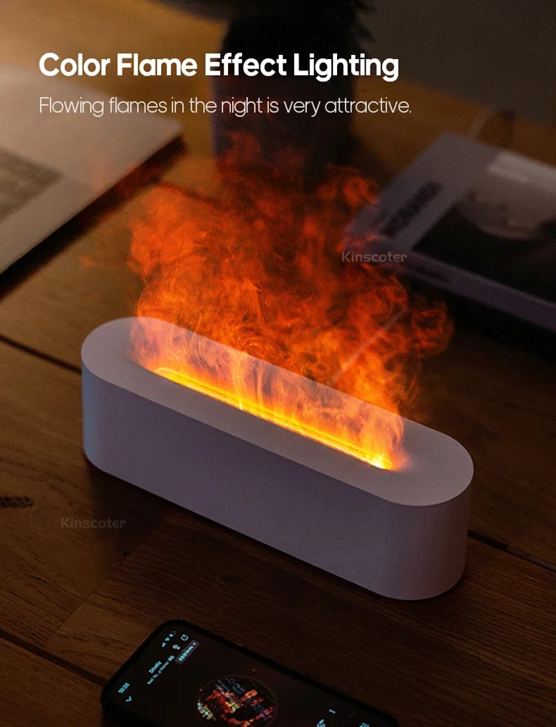 Essential Oil Aroma Diffuser, Flame Air Humidifier, Ultrasonic Fresh Mist