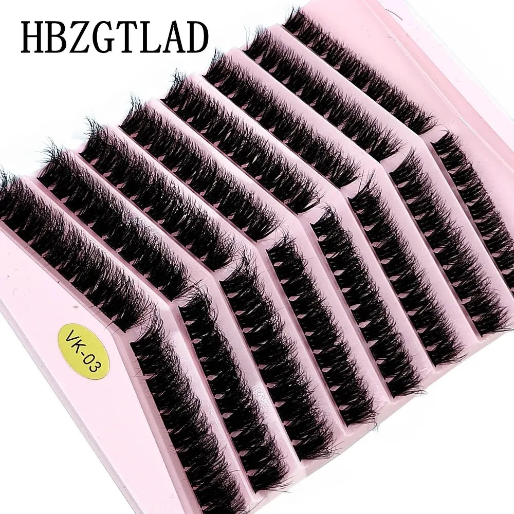 New 8 Rows Mink Eyelashes Natural Bundles Eyelash Extension 3D Russia Volume Individual Eyelash Cluster Makeup Tools