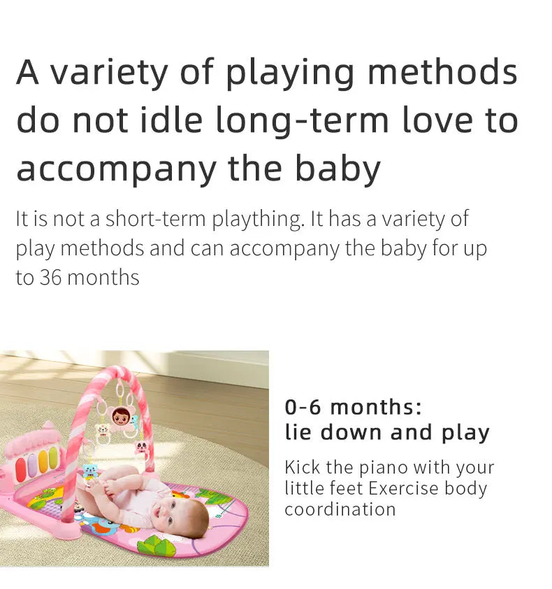 Multifunctional Baby Activity Gym Play Mat with Music