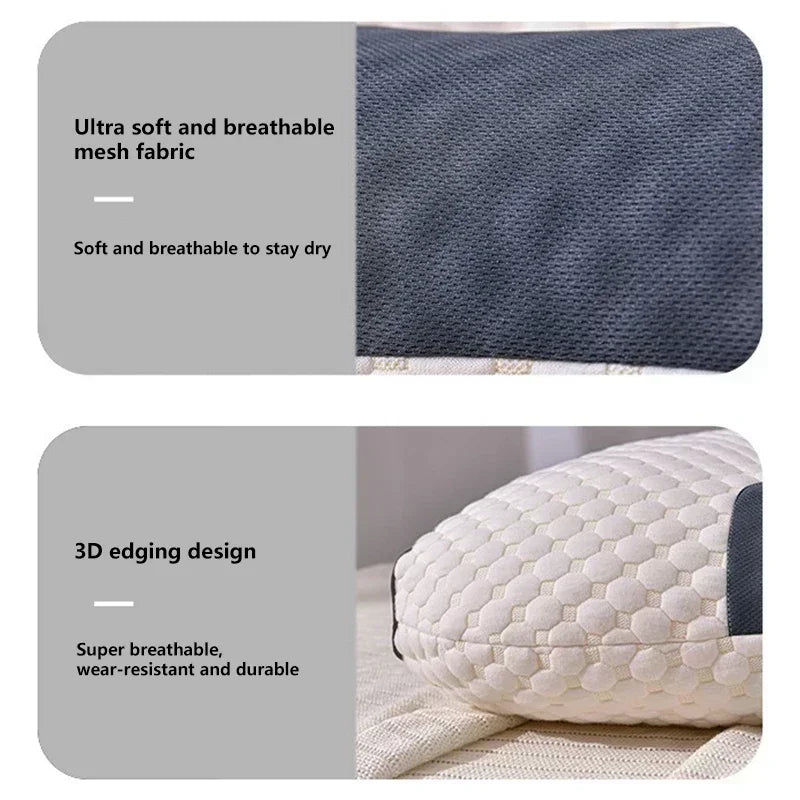 Soybean Fiber Cervical Orthopedic Neck Pillow with Massage & Cooling Support