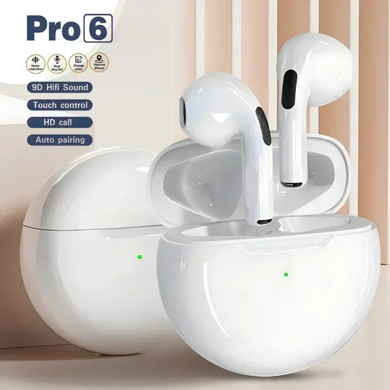 Pro 6 TWS Bluetooth Earbuds & Mic