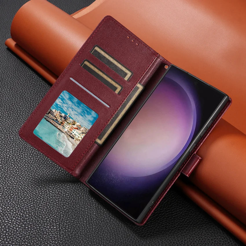 Leather Flip Wallet Case for Samsung Galaxy (Various Models)