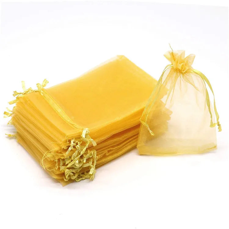 50Pcs Organza Drawstring Bags for Gifts, Jewelry, and Party Favors