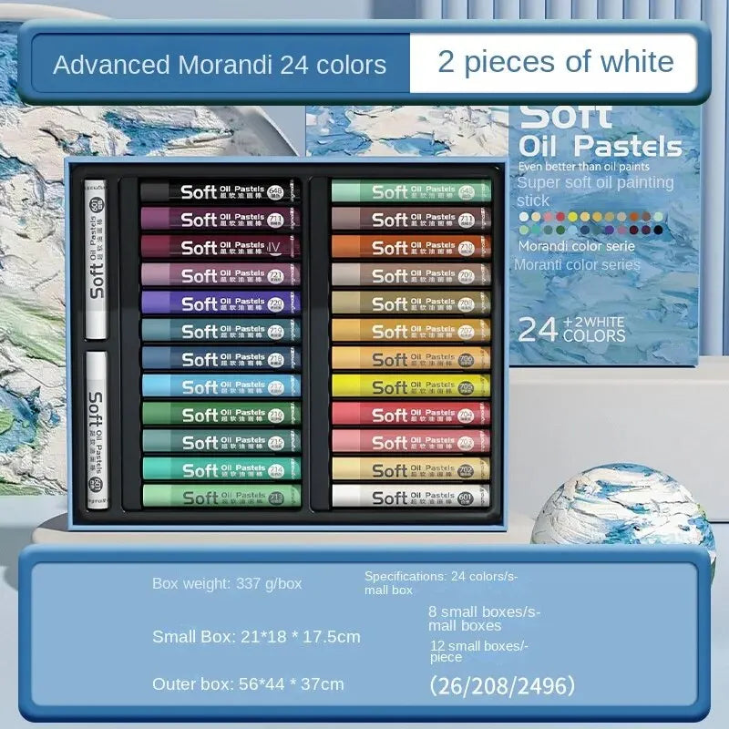 A Set Non-toxic Student Graffiti Stick Super Soft Heavy Color Oil Painting Stick Set To Draw.