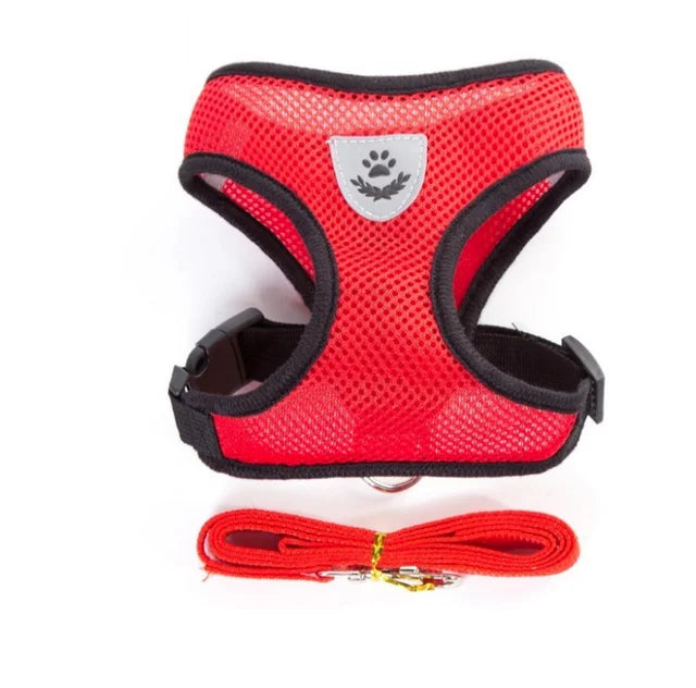 Adjustable Cat & Dog Harness with Leash, Breathable Mesh, Reflective