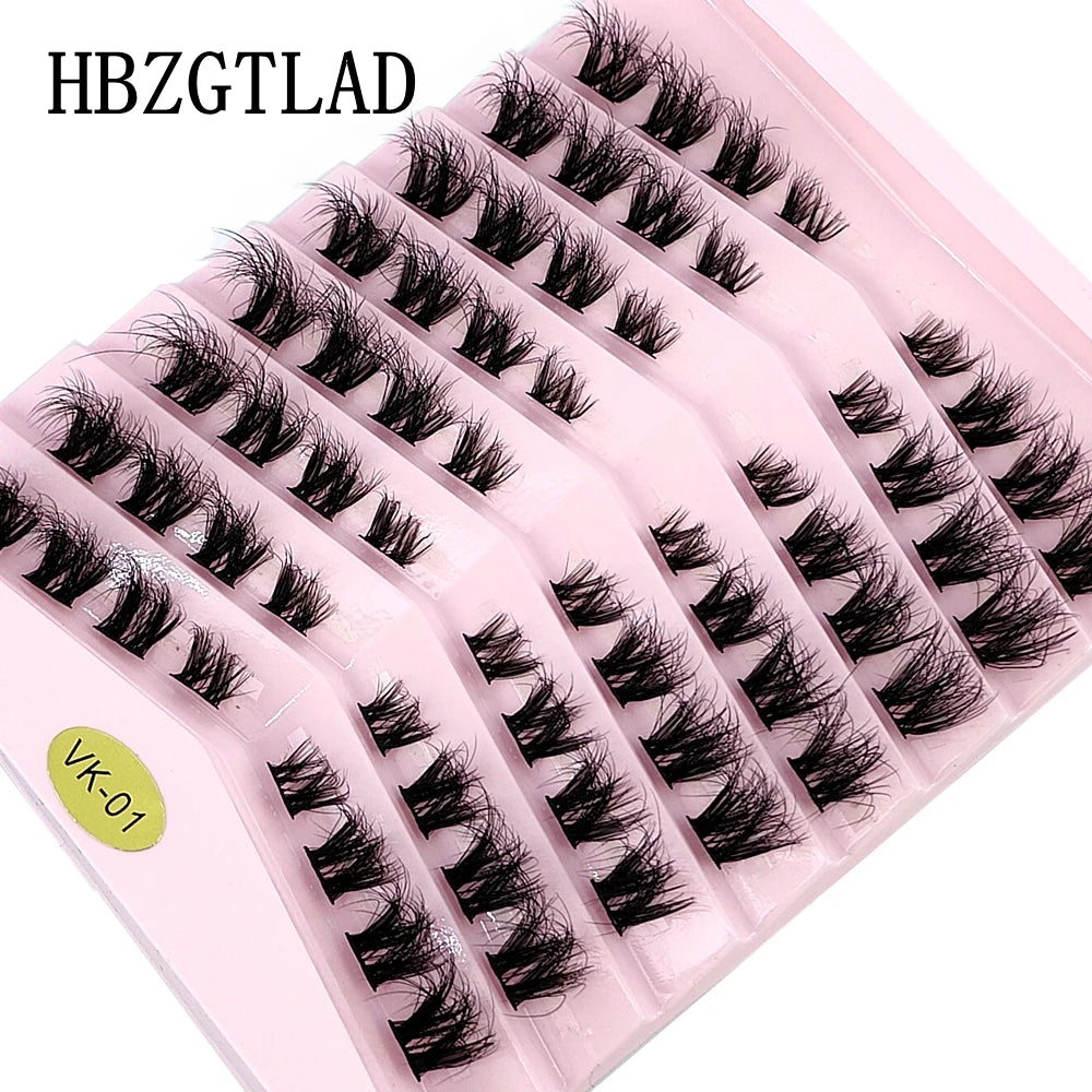 New 8 Rows Mink Eyelashes Natural Bundles Eyelash Extension 3D Russia Volume Individual Eyelash Cluster Makeup Tools