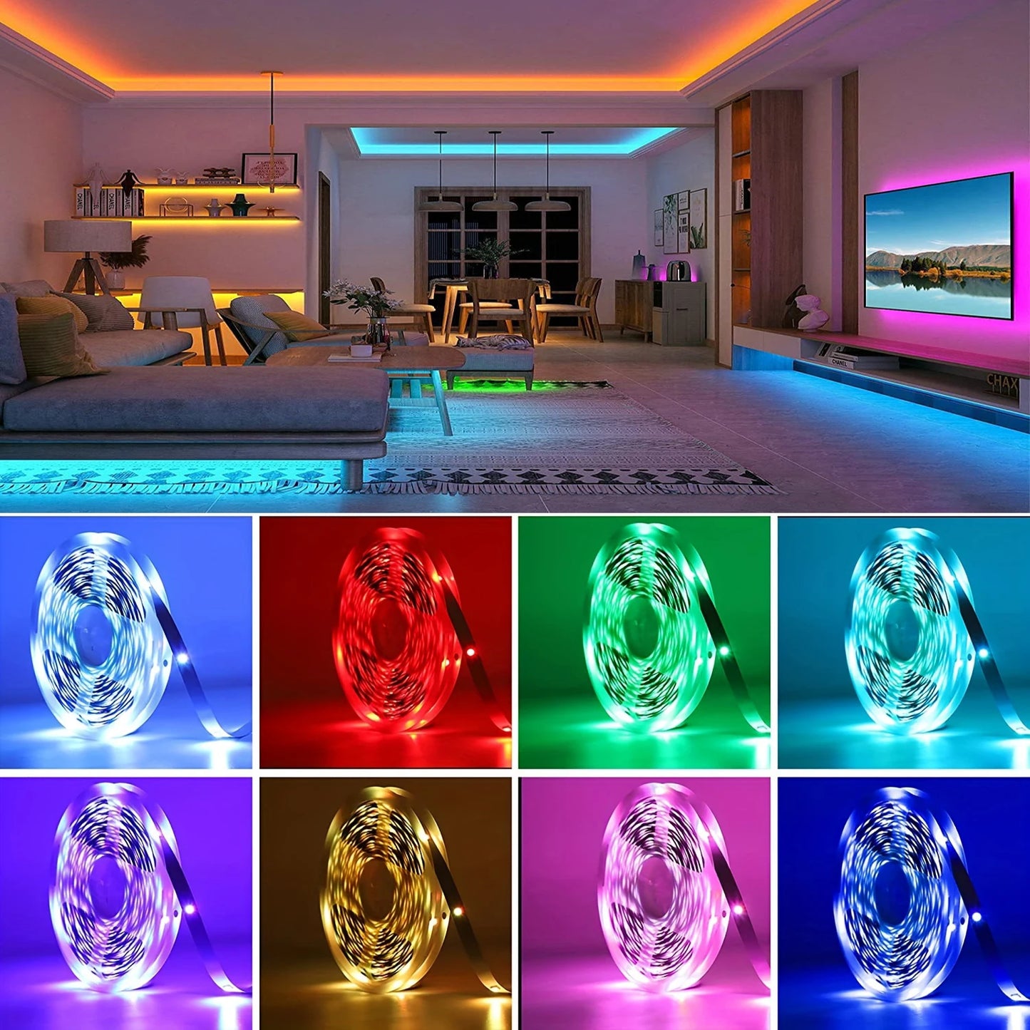 RGB LED Strip Lights with App Control for Room Decoration