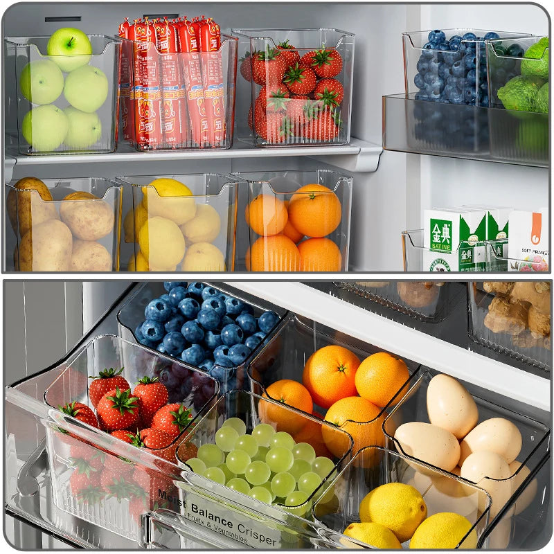 1PCS Refrigerator Side Door Storage Box Food Vegetable Fruit Eggs Fresh Organizer Household Kitchen Fridge