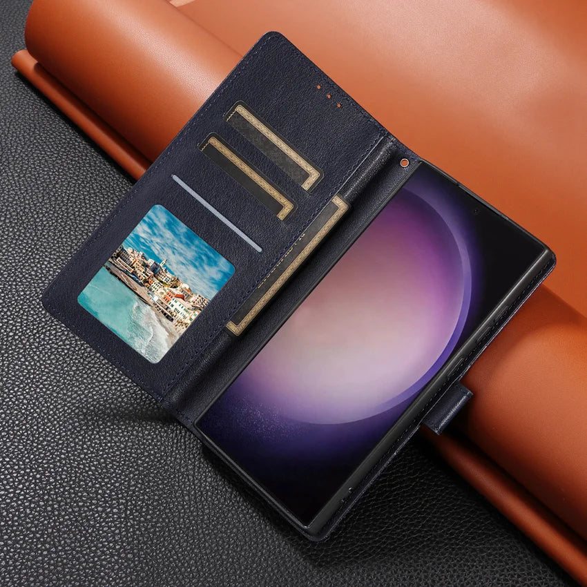 Leather Flip Wallet Case for Samsung Galaxy (Various Models)