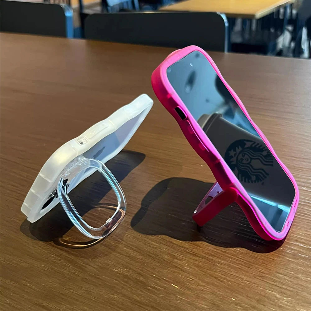 2-in-1 Folding Stand Clear Case for iPhone