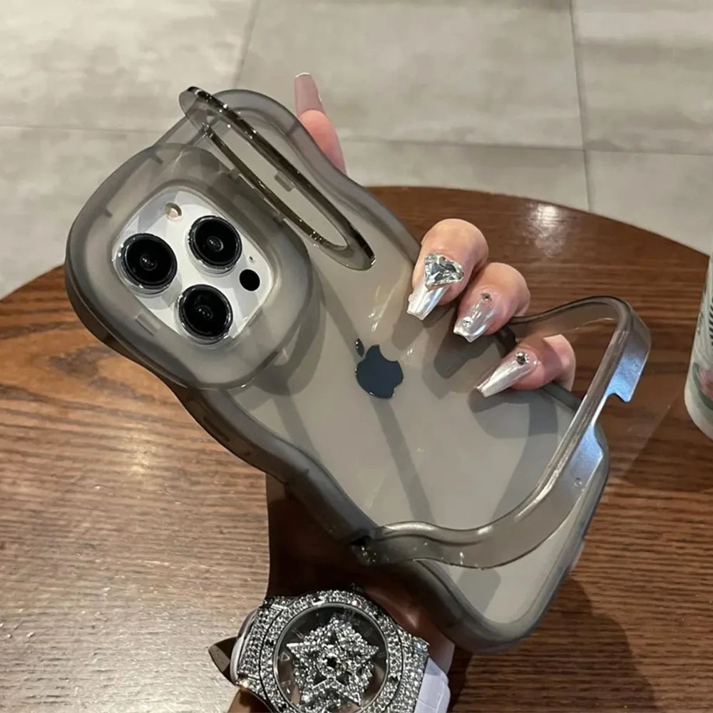 2-in-1 Folding Stand Clear Case for iPhone