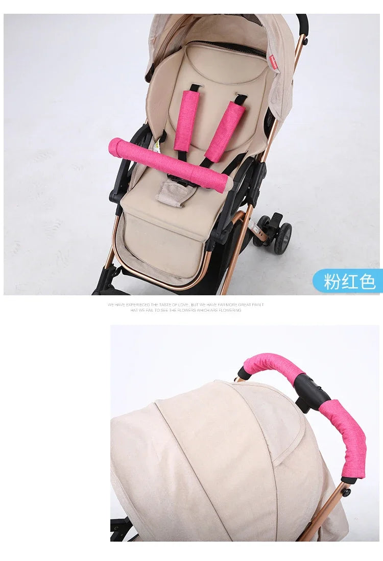 Cotton Gauze Stroller Armrest Cover Baby Safety Guardrail Seat Belt Shoulder Protector Accessory for 0-6 Years Old