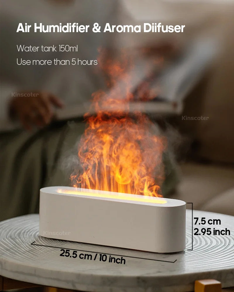 Essential Oil Aroma Diffuser, Flame Air Humidifier, Ultrasonic Fresh Mist