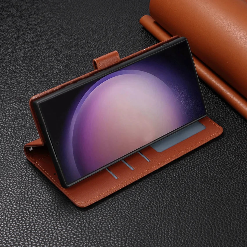 Leather Flip Wallet Case for Samsung Galaxy (Various Models)