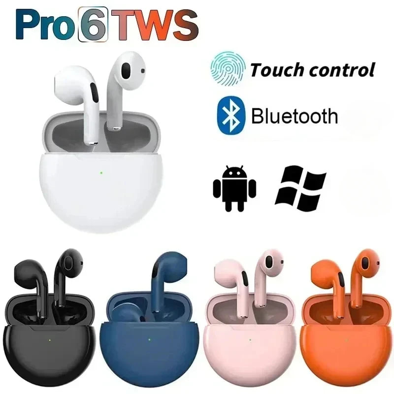 Pro 6 TWS Bluetooth Earbuds & Mic