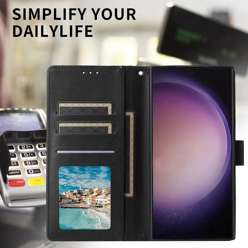 Leather Flip Wallet Case for Samsung Galaxy (Various Models)
