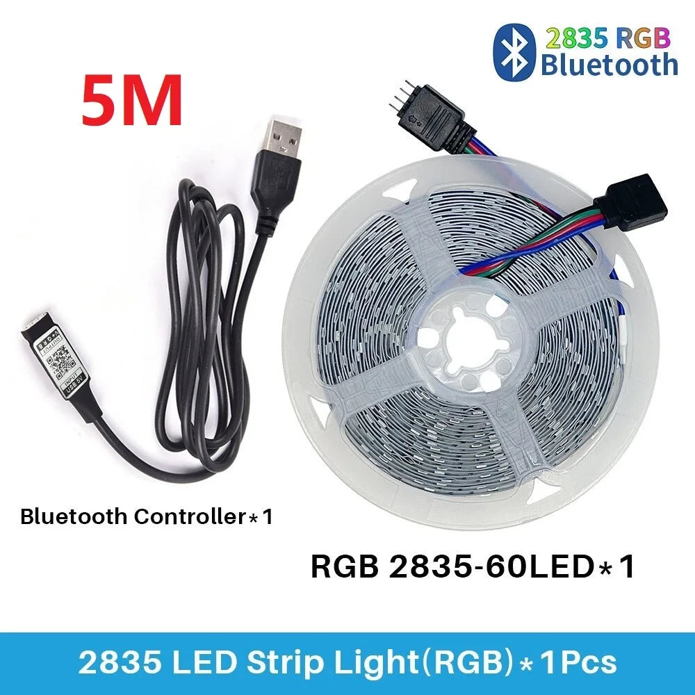 Smart Bluetooth Led Strip Lights RGB 2835 5V USB Smart Life App Controlled for Desktop Screen TV BackLight Flexible Diode Tape