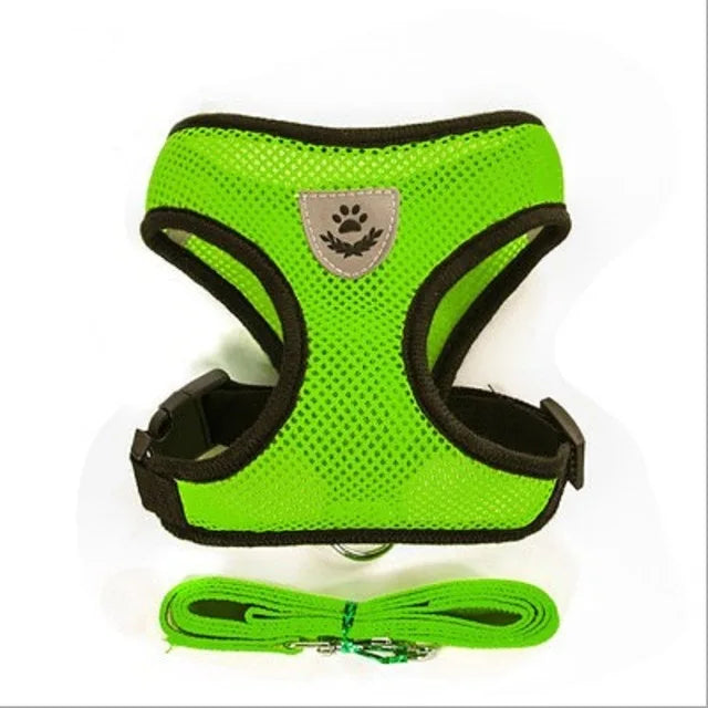 Adjustable Cat & Dog Harness with Leash, Breathable Mesh, Reflective
