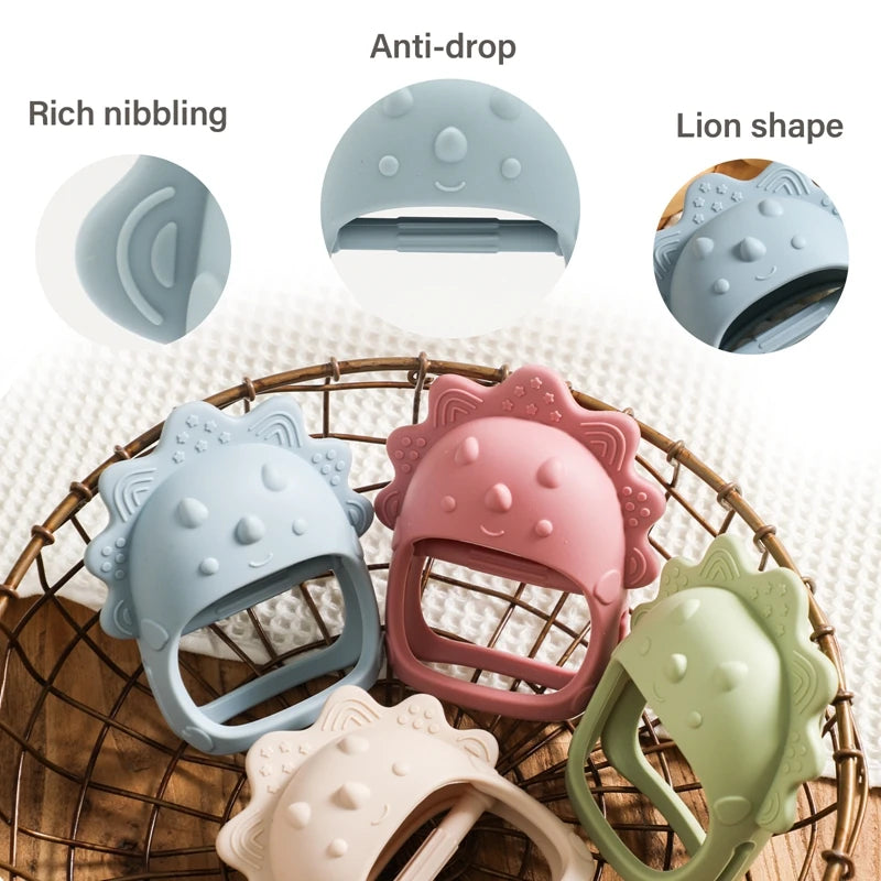 Food Grade Silicone Baby Teethers Animal Shape Teething Toys 0-12 Months Grinding Stick Pacifier Accessories BPA Free