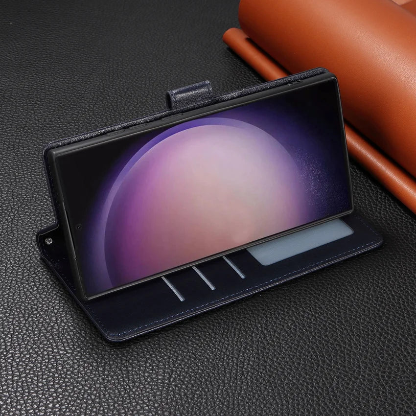 Leather Flip Wallet Case for Samsung Galaxy (Various Models)