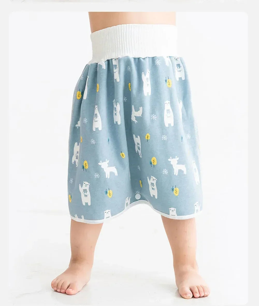 Waterproof Baby Diaper Pants Skirt for Potty Training Unisex Comfy Sleepwear for Boys And Girls 3-15kg Age Range