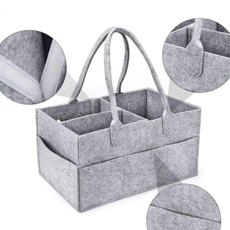 Portable Baby Diaper Ball Bag Organizer Unisex Canvas Diaper Stackers & Caddies for Change Table And Car Nursery Essentials Storage