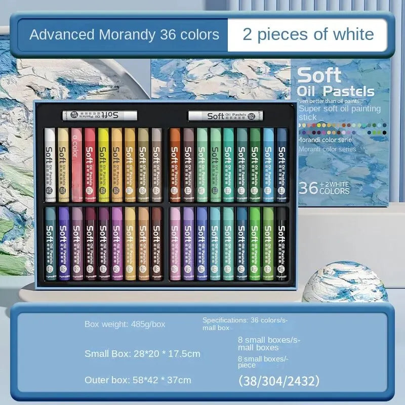 A Set Non-toxic Student Graffiti Stick Super Soft Heavy Color Oil Painting Stick Set To Draw.
