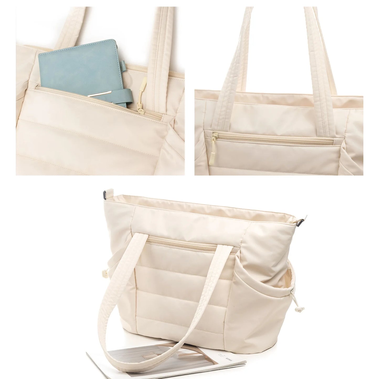 Large Travel Diaper Tote Bag with Change Pad Zippered Closure Multifunction Baby Bag for Mom And Dad Middle Size Tote Caddy