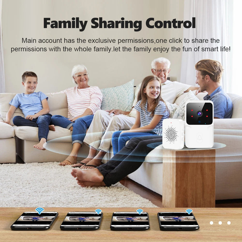 Tuya WiFi Video Doorbell Wireless HD Camera IR Alarm, Door Bell WiFi Intercom