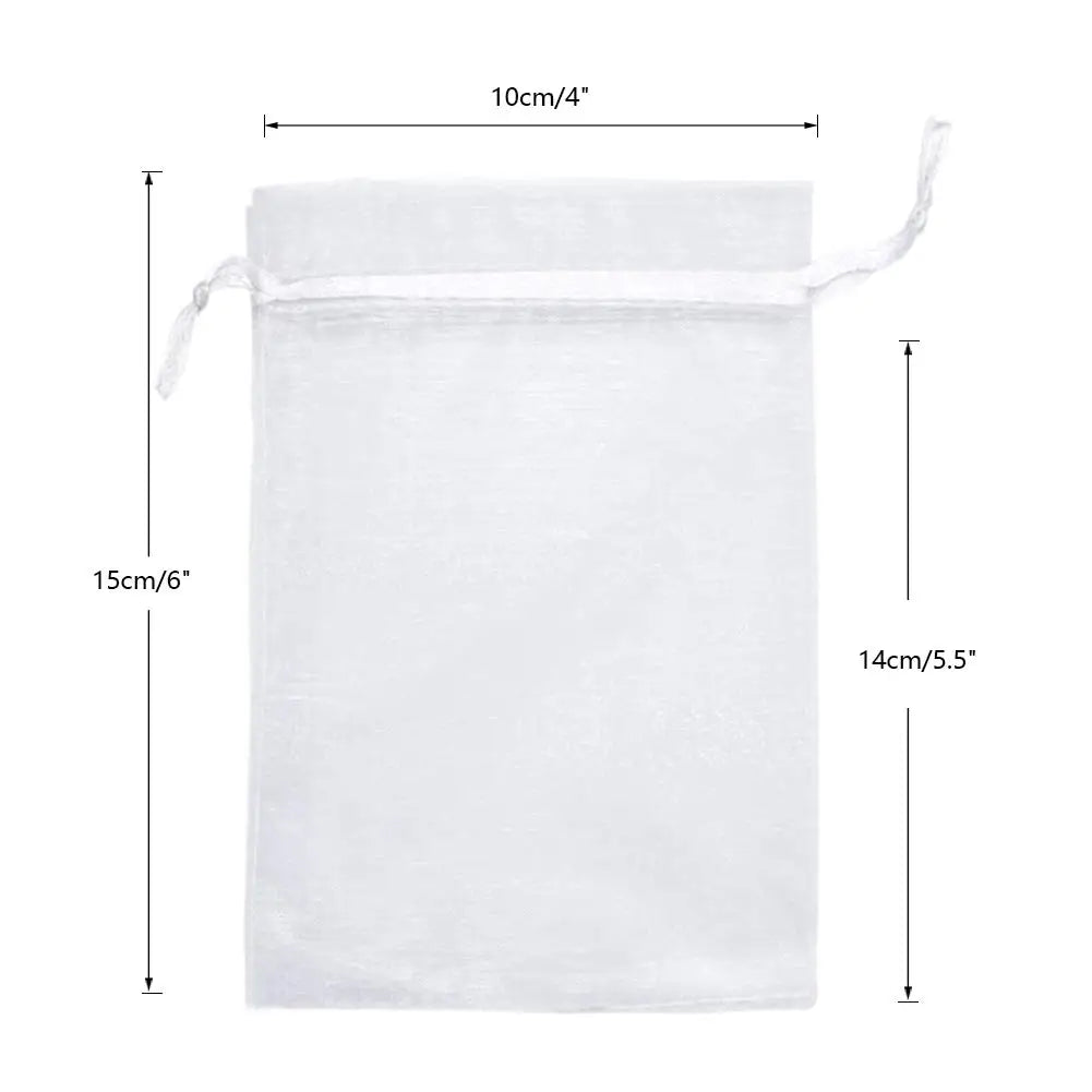 50Pcs Organza Drawstring Bags for Gifts, Jewelry, and Party Favors