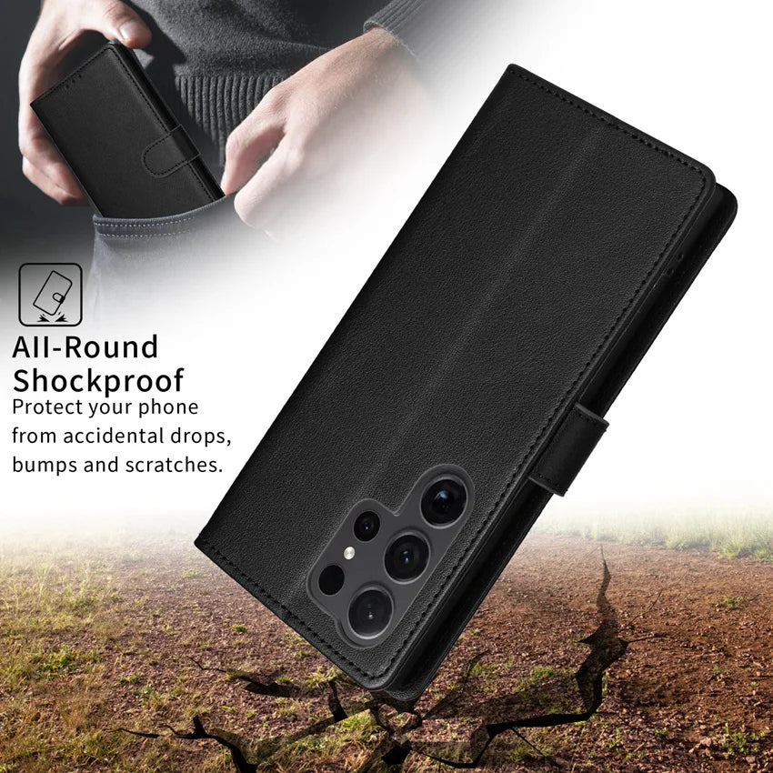 Leather Flip Wallet Case for Samsung Galaxy (Various Models)